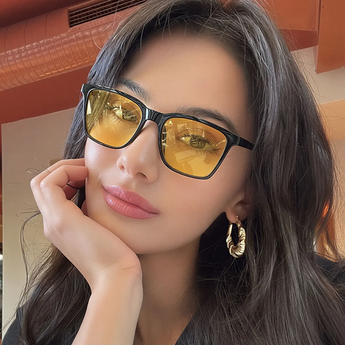 Tinted Lenses Square Sunglasses