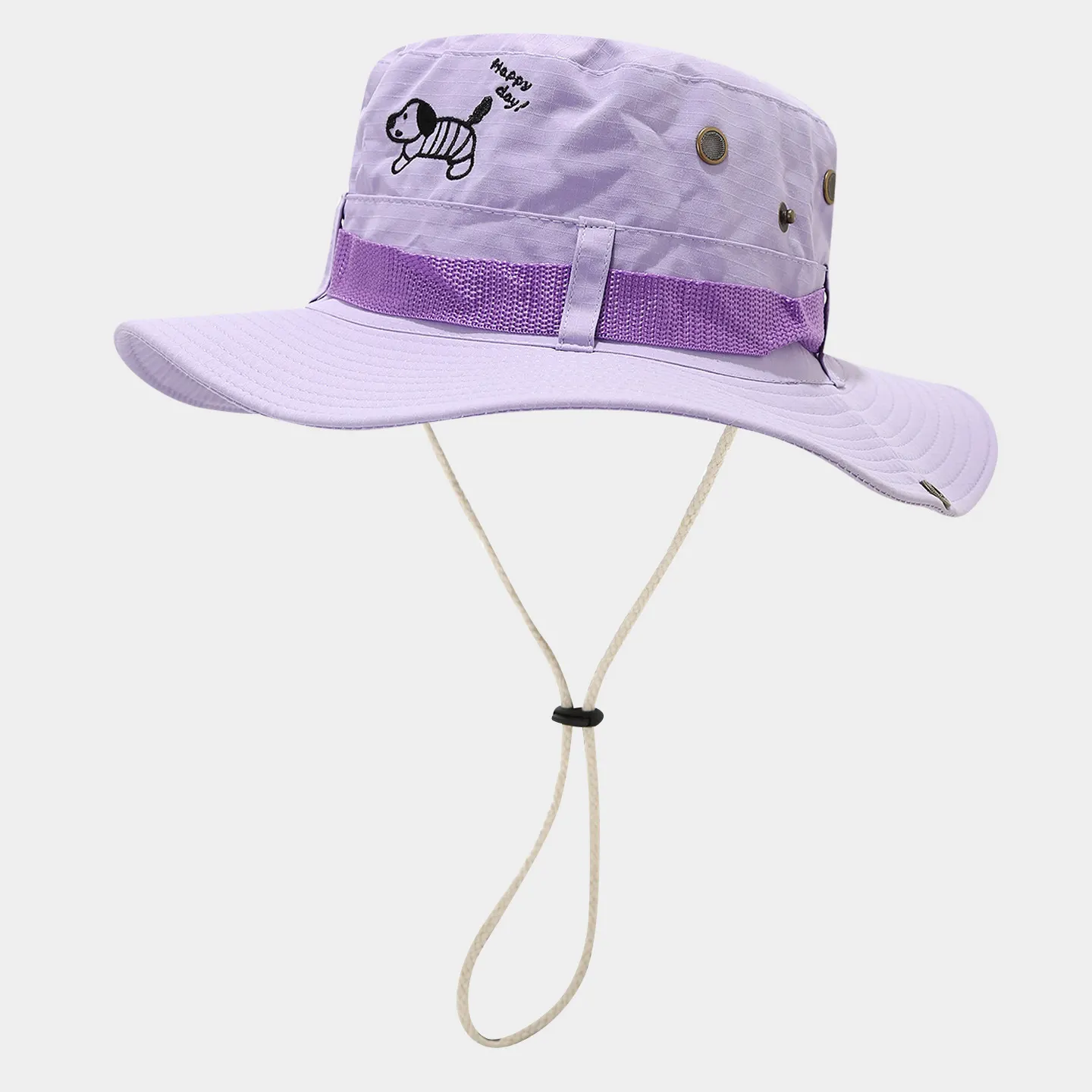 Cartoon Embroidered Sun Protection Bucket Hat