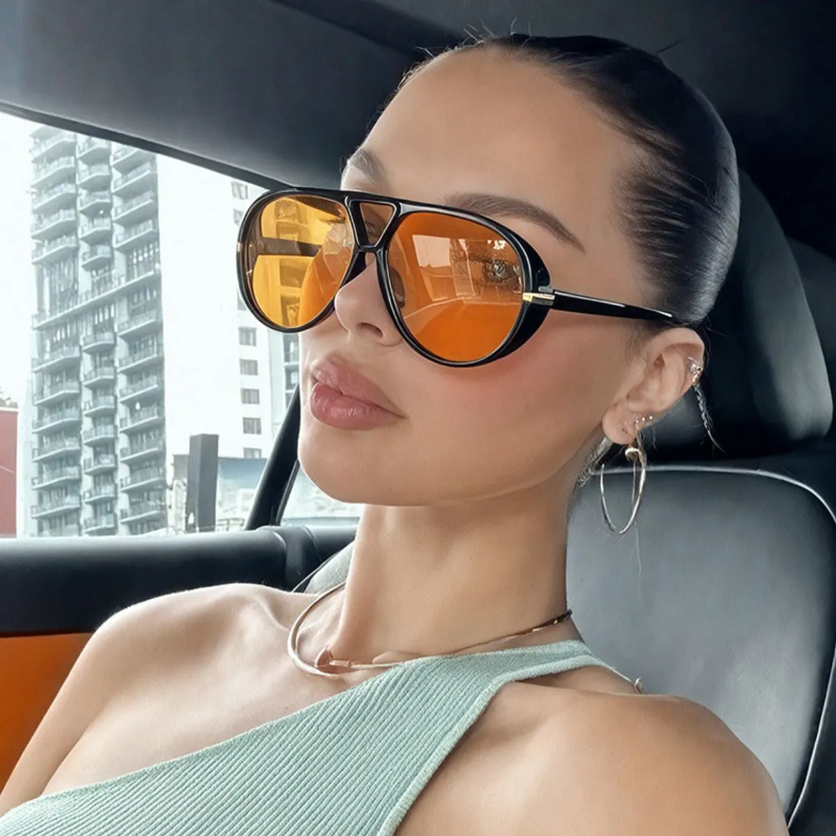 Tinted Lenses Oversized Sunglasses